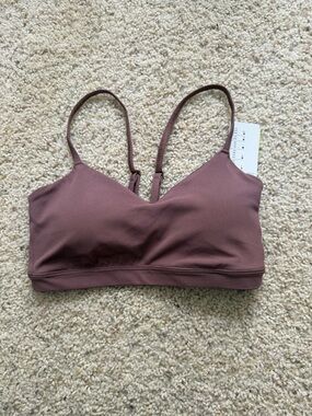 all in motion Ribbed V‑Neck Bralette in Mauve